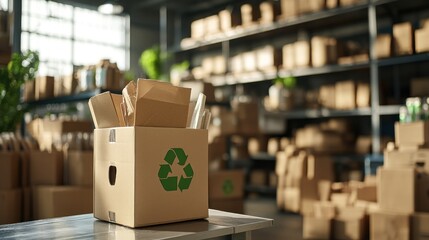 Recycling Box in Warehouse