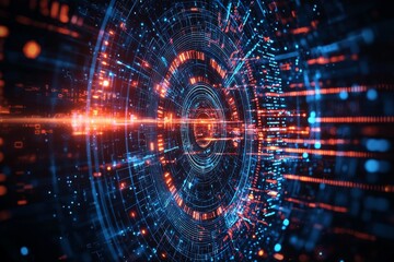 Digital Technology background of data and network