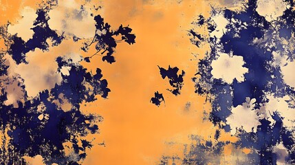 Abstract Gold and Blue Watercolor Background