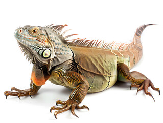 Fototapeta premium brown iguana isolated on white background