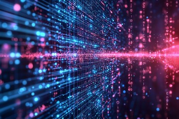 Naklejka premium Digital Technology background of data and network