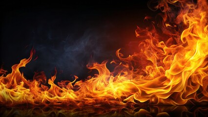 Fototapeta premium Experience the stunning allure of dynamic flames, providing ample creative copy space for your projects while capturing attention with their vibrant