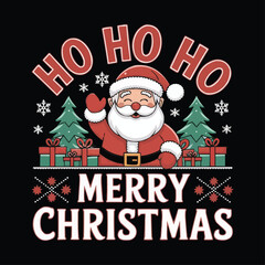HO HO HO Merry Christmas Santa Claus t-shirt design