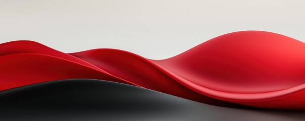 Naklejka premium Abstract wave design in red, smooth texture, modern art concept.