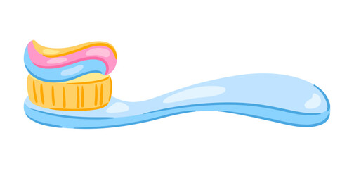 Illustration of toothbrush. Personal hygiene and self care item.