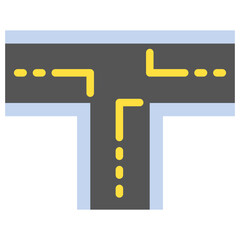 Junction multi color icon, use for UI, UX, app and web development, digital or print. for industry, education, construction, transportation, traffic management theme.