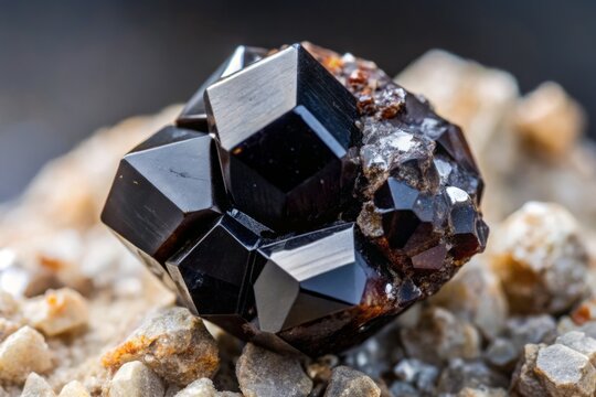 Melanite Andradite Black Garnet Mineral Cutout - Stunning Natural Beauty for Mineral Collectors and Enthusiasts