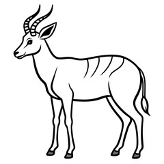 silhouette of an antelope on a white background