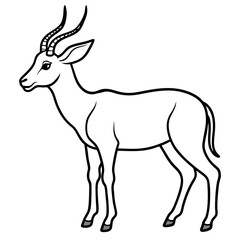 silhouette of an antelope on a white background