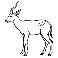 silhouette of an antelope on a white background