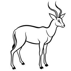 silhouette of an antelope on a white background