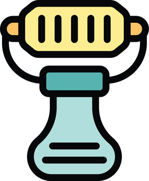 recommend clip art: Foot roller massager standing on white background, simple colored vector icon