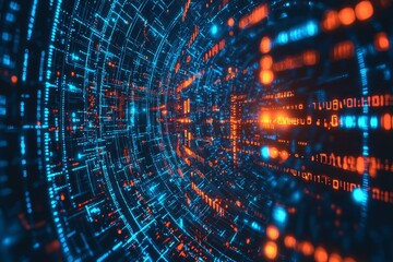 Obraz premium Digital Technology background of data and network