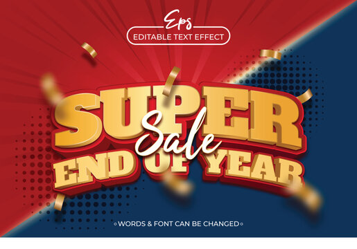 a poster for super sale with editable text effect