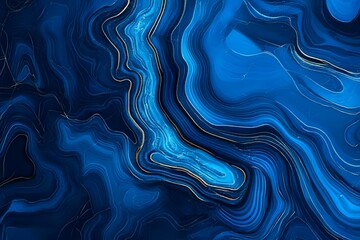 Fototapeta premium Abstract Blue Swirling Marble Texture Background