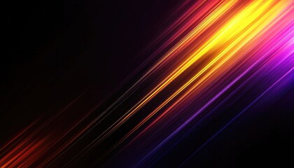 Fototapeta premium Abstract Diagonal Light Streaks in Red, Yellow, and Purple