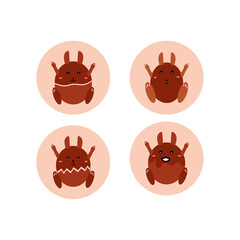 Easter day vector. Holiday season celebration egg hunt and easter bunny character chocolate bunny