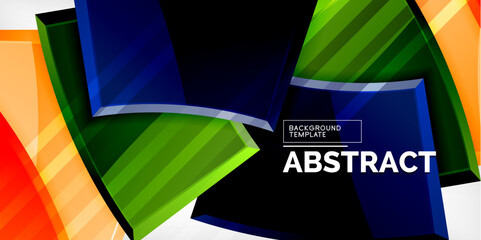 Colorful geometric abstract shapes. Illustration For Wallpaper, Banner, Background, Card, Book Illustration, landing page