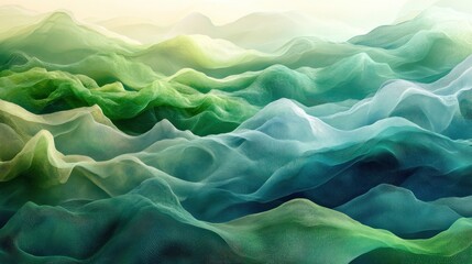 Obraz premium Abstract Green and Blue Landscape