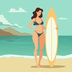 woman with surfboard