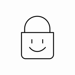 happy lock icon sign vector