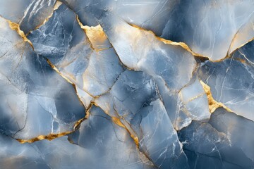 Fototapeta premium Abstract blue and gold stone texture background with veins, perfect for design projects.