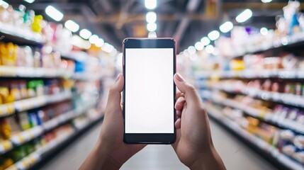 Person Holding Blank White Screen Smartphone