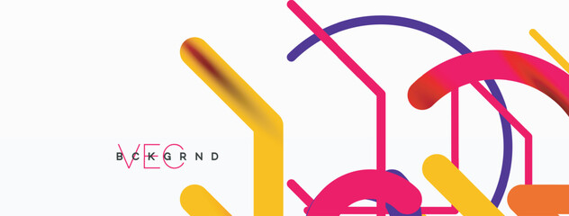 Linear design colorful circles and lines