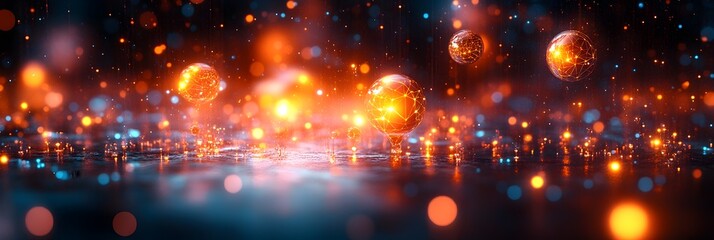 Obraz premium Vibrant and dazzling background with shimmering glitters,sparkling lights,and disco balls creating a festive and energetic atmosphere perfect for holiday,party,or nightlife events.
