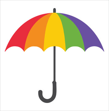 recommend clip art: Umbrella line art vector art  rainbow color illustration on a white background