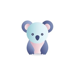Fototapeta premium Colorful Gradient Koala on White Background, Illustration. Modern Abstract Animal Artwork