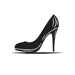Naklejka premium Shoe vector logo. High heel shoe vector silhouette design. women's shoes silhouette vector design. 