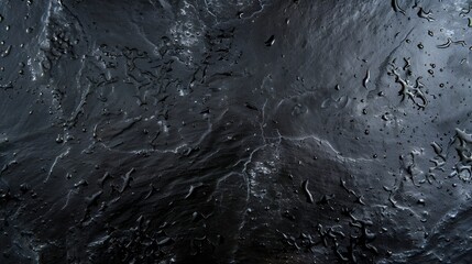 Obraz premium Textured dark surface with water droplets and abstract pattern, modern design background, copy space