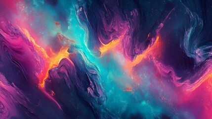 Fototapeta premium Abstract Cosmic Nebula with Swirling Colors and Stars