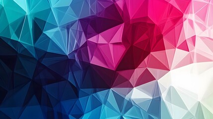 Fototapeta premium Abstract Geometric Low Poly Background Blue Pink and White