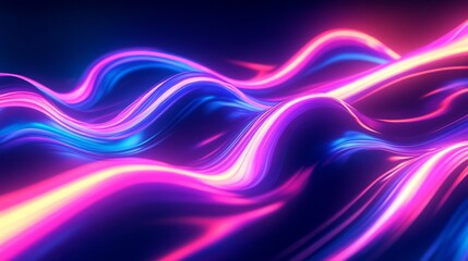 Fototapeta premium Abstract Swirling Neon Lights in Vibrant Hues
