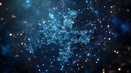 Obraz premium Abstract Blue and White Network Connection Background