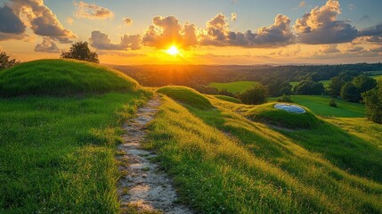 Obraz premium Sunset over Rolling Hills