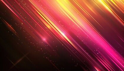 Obraz premium Abstract Diagonal Lines with Pink and Yellow Glowing Streaks and Glitter