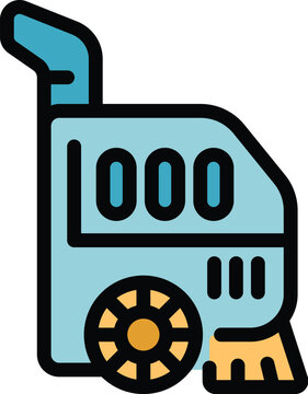 recommend clip art: Simple icon of a street cleaning machine keeping the city clean and tidy