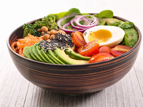 Poke bowl with heanthy ingredients