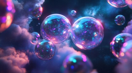 Cosmic Bubbles Floating Through a Dreamy Nebula