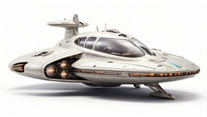 PNG Vintage UFO Aircraft Vehicle on a White Background