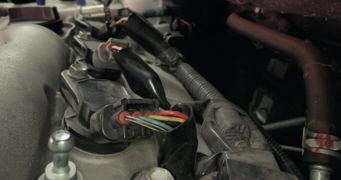 Car Engine Closeup Probe Lens