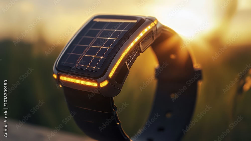 Wall mural solar-powered wearable technology providing energy for mobile devices on the go