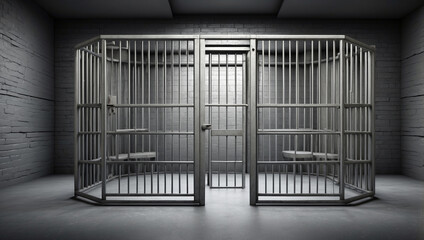 Prison Bars Isolated Steel Jail Cell