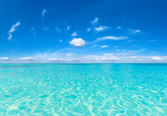 Beach and tropical sea. Maldives island with beach. Tropical Sea