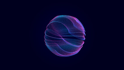 Abstract twisted, cosmic wormhole. Technology background. Data network. 3D rendering.