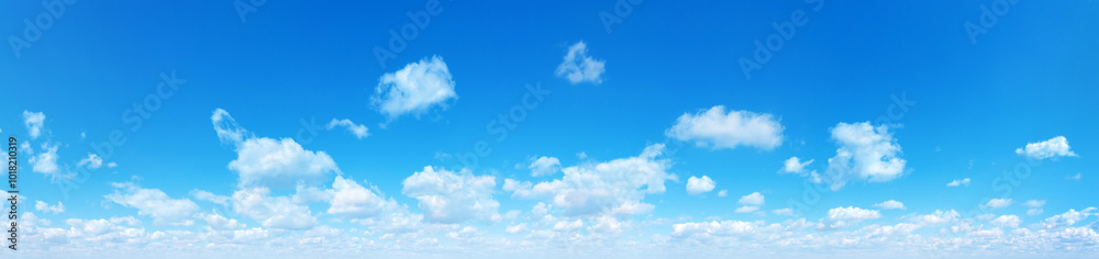 Wall mural panorama sky background. blue sky background with tiny clouds.
