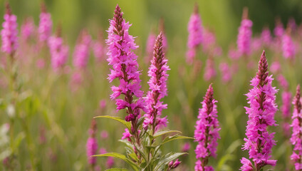 Obraz premium Purple Loosestrife Flowers